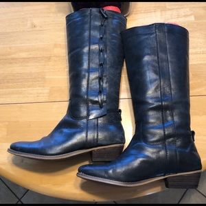 DIBA black cowboy boots with braid details